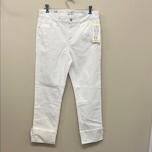 Jessica Simpson Mid Rise Straight Cuff White Jeans Sz6 NWT